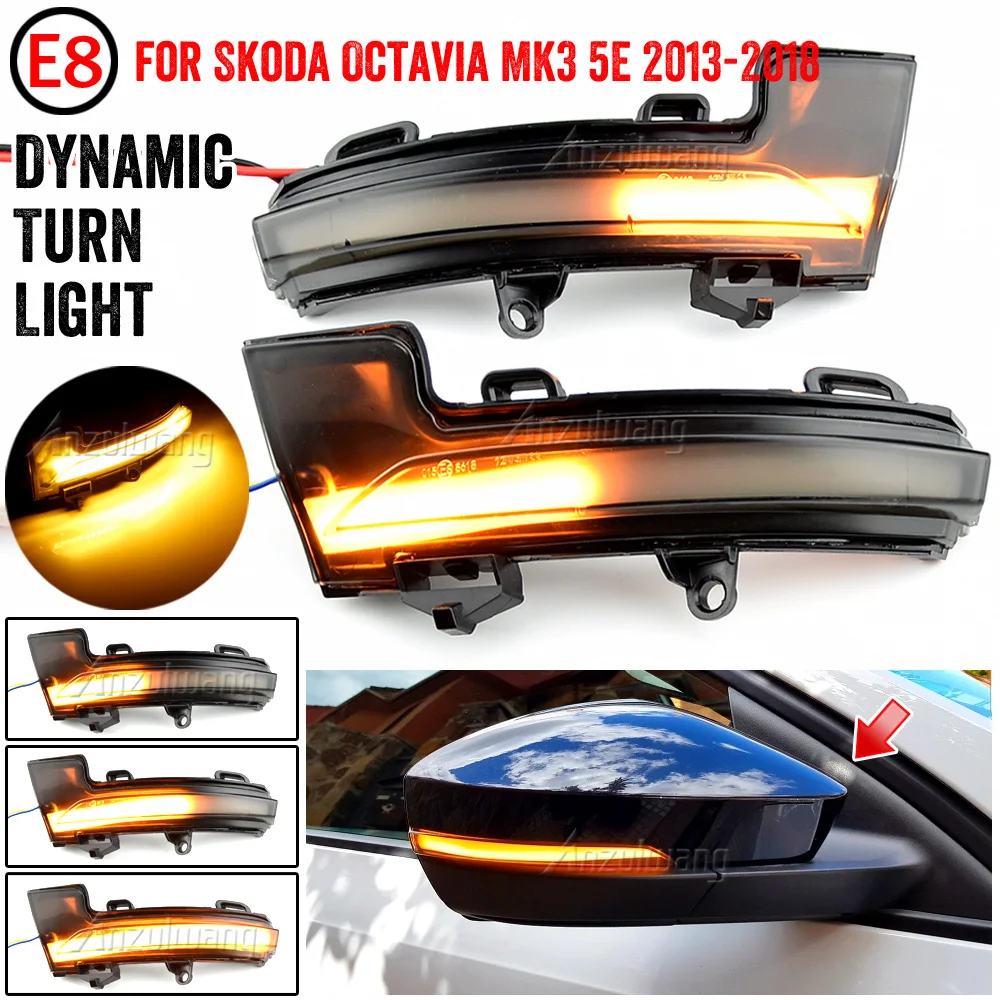 

Dynamic LED Turn Signal Blinker for Skoda Octavia Mk3 A7 5E Side Mirror Light for VW T-roc Troc 2014 2015 2017 2018 2019 2020