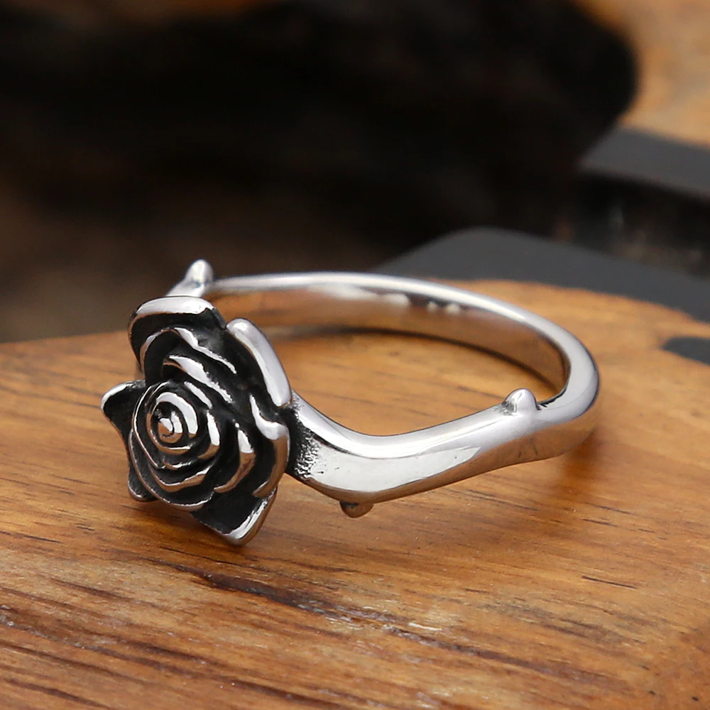 Модные винтажные кольца с розами из нержавеющей стали кольцо цветком в стиле