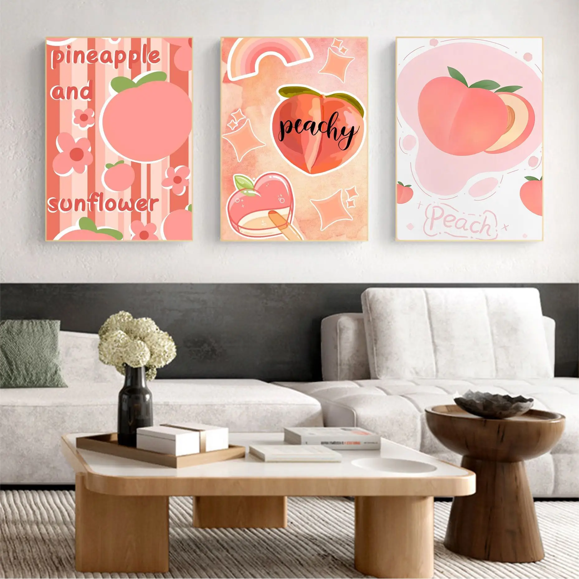 

Summer day Peache Poster DIY Sticky Poster Whitepaper Prints Posters Artwork Nordic Home Decor
