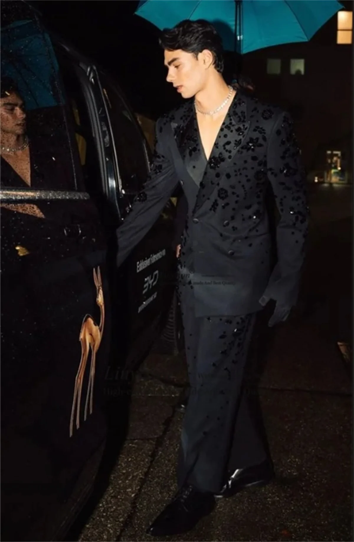 Роскошные мужские костюмы с кристаллами из бисера комплекты 2 предметов пиджаки