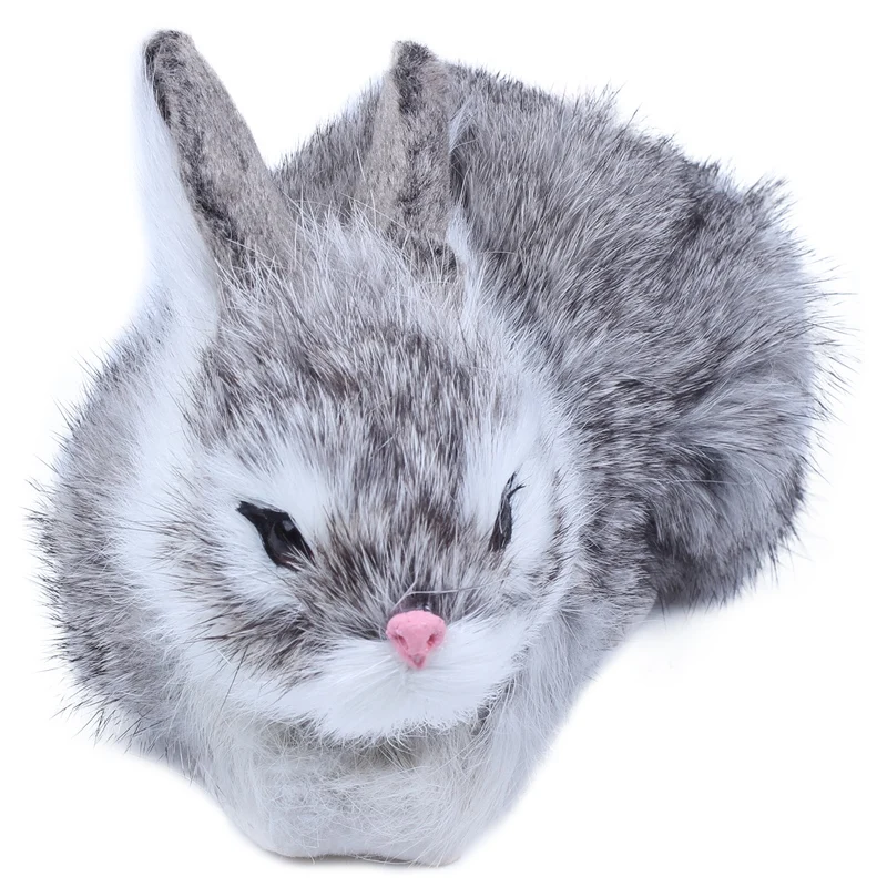 

15Cm Mini Realistic Cute Plush Rabbits Fur Lifelike Animal Easter Bunny Simulation Rabbit Toy Model Birthday Gift