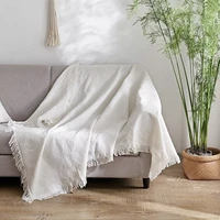 2022white sofa blanket crocheting nap blankets warm air condition towels with tassel washable tapestry portable airplane camping