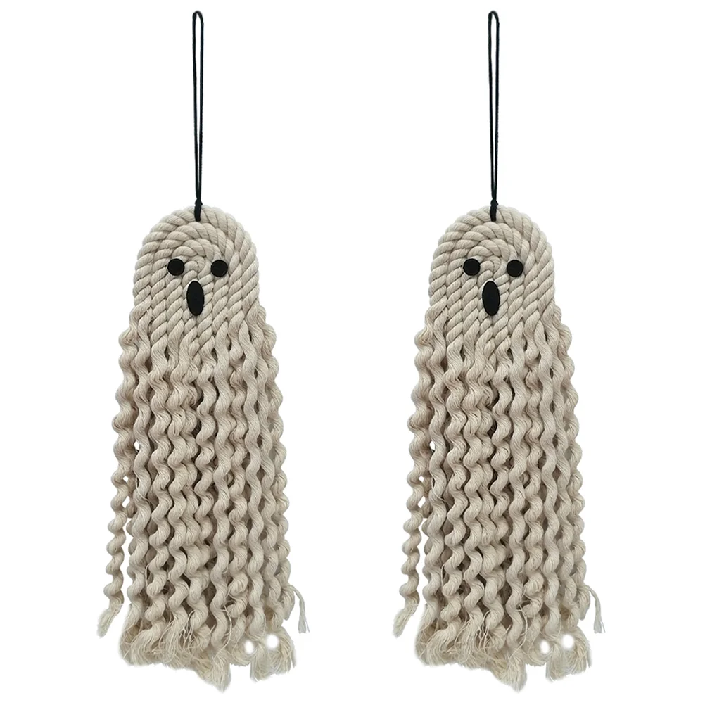 

2 Pcs Ghost Hanging Decor Halloween Decorations Ornament Witch Ornaments Cotton Scene Party Pendant