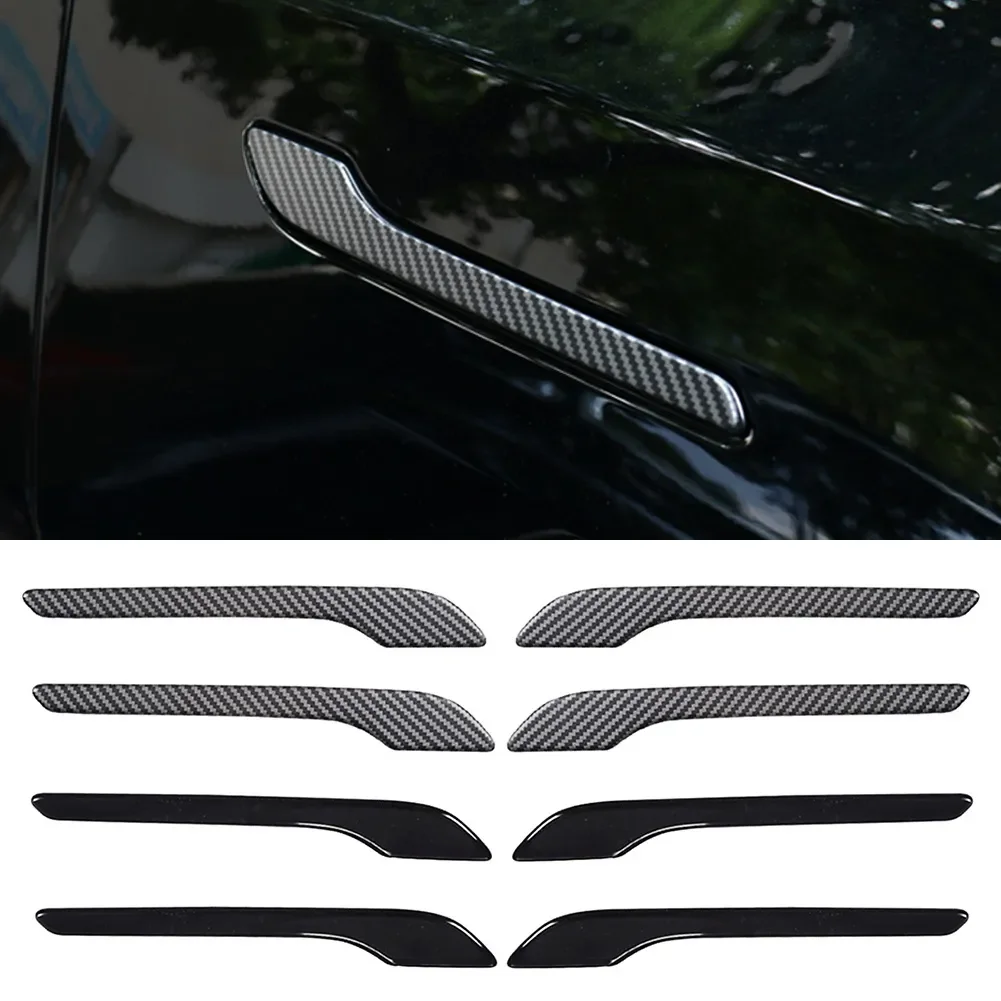 

4Pcs/Set Car Door Handle for Tesla Model 3 Model Y Accessories Door Cover Paste Model3 Carbon Fiber ABS Protective Strip