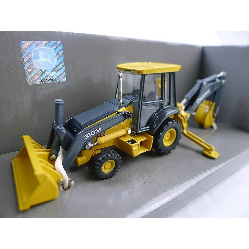 Фото Коллекционная модель экскаватора-погрузчика ERTL 310SK в масштабе 1:50, литая под давлением, из сплава, с двумя рабочими концами, сувенир, подарок, украшение для витрины №1