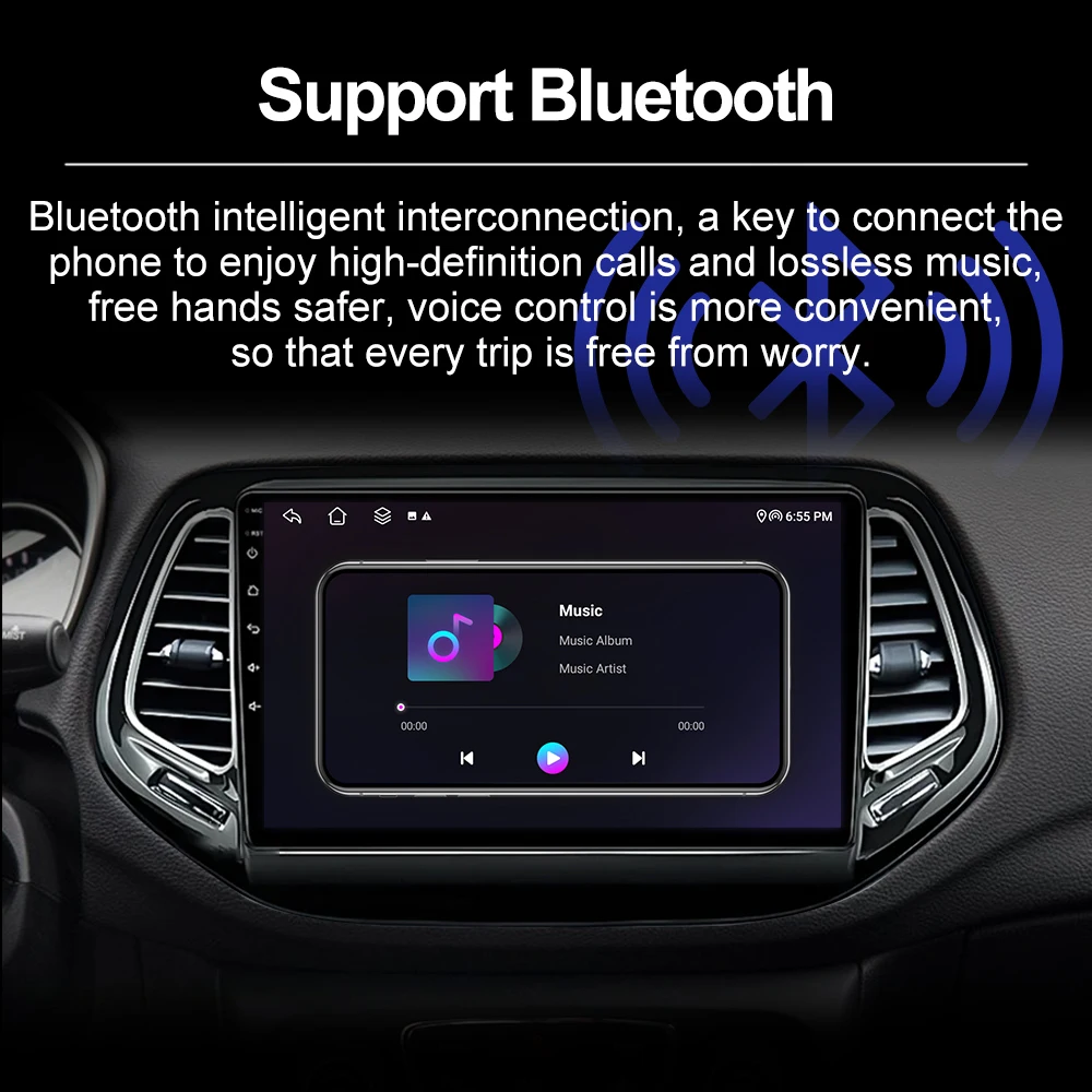 Фото Беспроводное автомагнитолное устройство CarPlay с мультимедиа, видеоплеером, навигацией GPS и Android Auto для Lexus CT 200 2011-2017, головное устройство с Wi-Fi №5