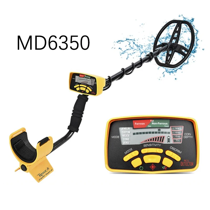 

MD6350 Professional Underground Metal Detector Gold Digger Treasure Hunter MD-6350 LCD Display Pinpointer Metal detector Coil