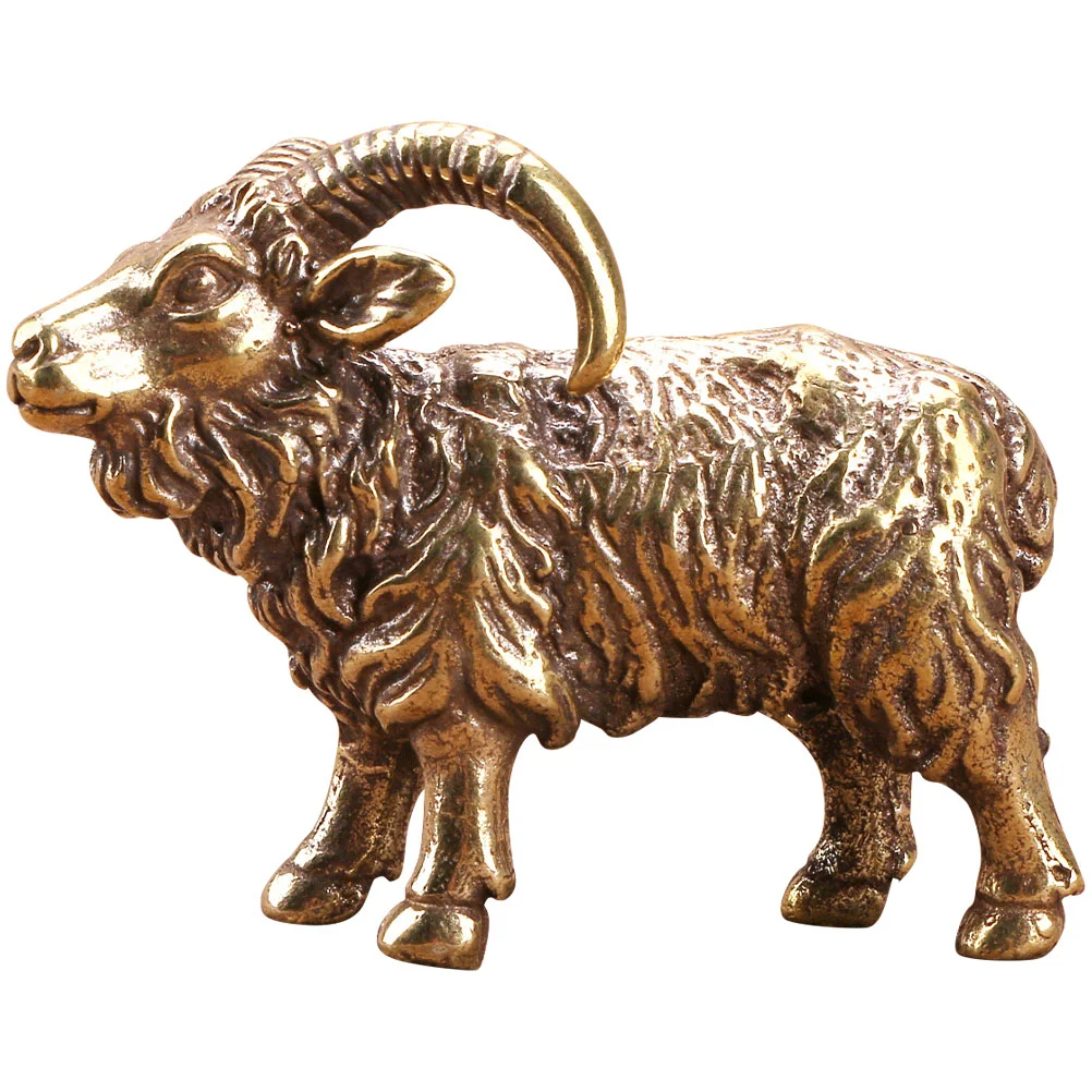 

Goat Ornament Metal Decoration Shape Decor Desktop Home Sheep Statue Chinese Zodiac