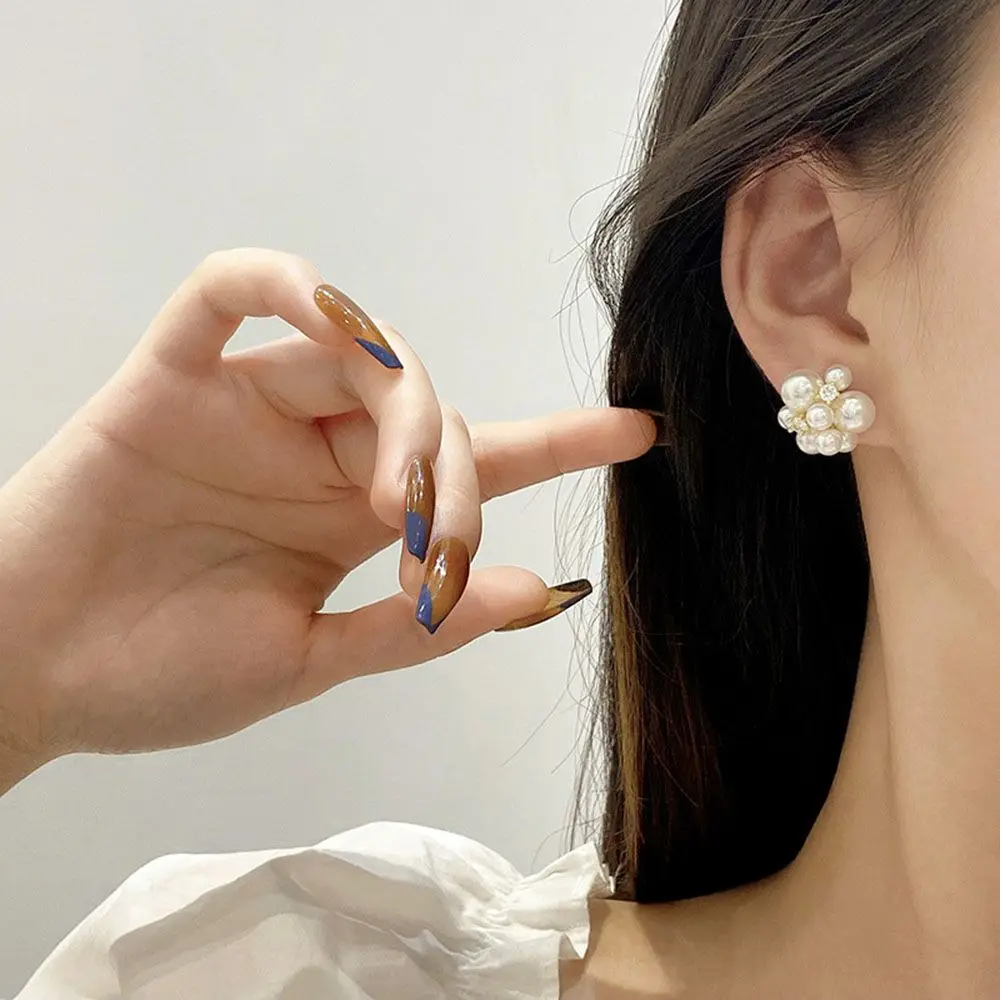 

Elegant Romantic Unique Fireworks Pearl Stud Earrings For Woman Korean Fashion Jewelry Party Girl's Lady Temperament Accessories