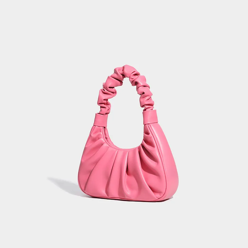 LOESRSS Cloud Bag Niche Design Underarm Bag Leather Casual Handbag for Women Pleated Texture Personalized Fashion Shoulder Bag