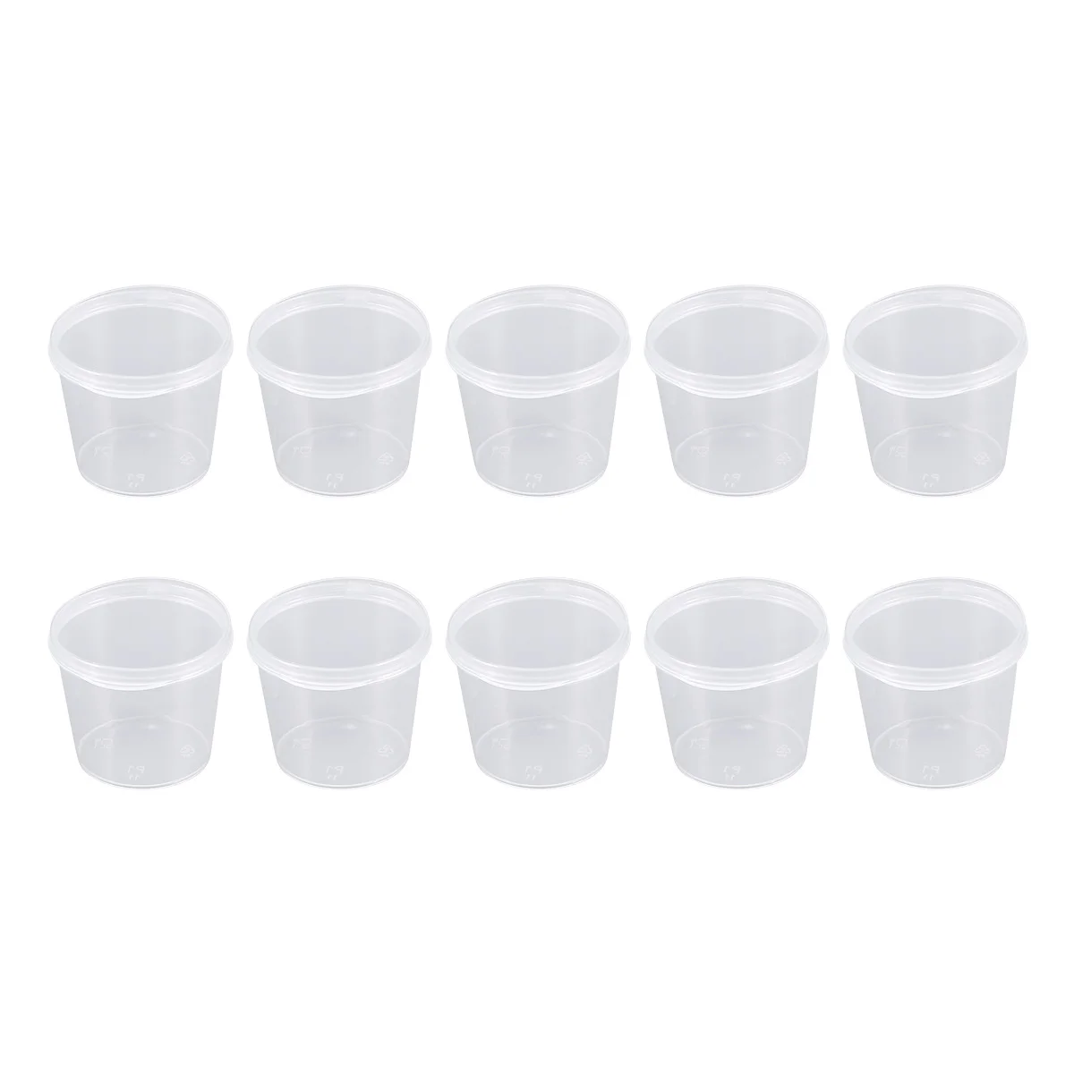 

50 PCS Clear Plastic Containers Cups Lids Shot Cups Size1 Yogurt Jars Lids Yogurt Maker Jars Pudding Bottles Plastic Sauce Cups