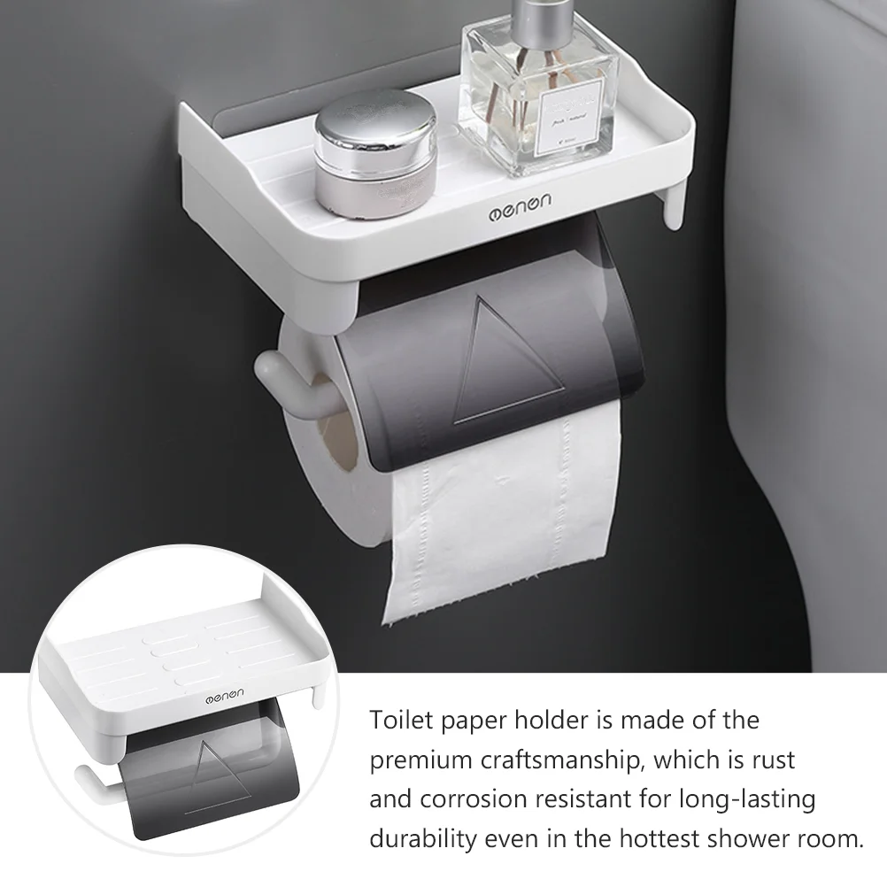 

1pc Roll Paper Holder Wall Mounted Shelves for Shop Hotel Toilet Bathroom