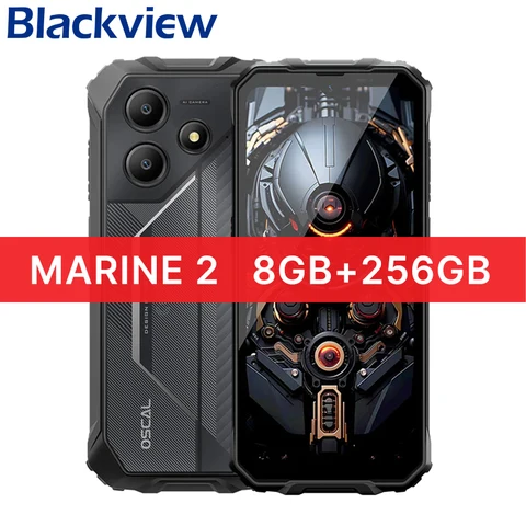 Прочный смартфон Blackview MARINE 2, 6, 56-дюймовый HD + IPS, 90 Гц, дисплей, 11000 мАч, Android 15, NFC, 16 МП, камера, 8 ГБ, 256 ГБ, мобильный телефон