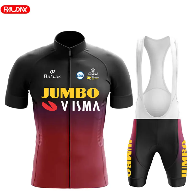 

JUMBO VISMA Team Cycling Clothes 2023 Men's Summer Cycling Bib Shorts Jersey Kit MTB Bicycle Racing Maillot Ciclismo Cycling Set