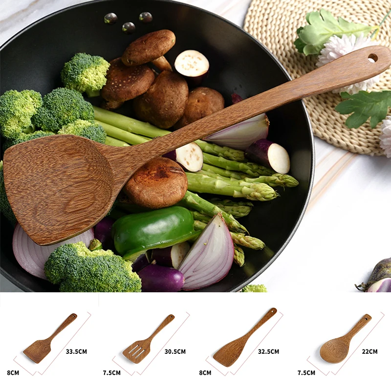 

No-Stick Wooden Shovel Spatula Turner Fried Shovel Cooking Kitchen Utensils Shovel Practical Kitchen Tools Cake Baking Health