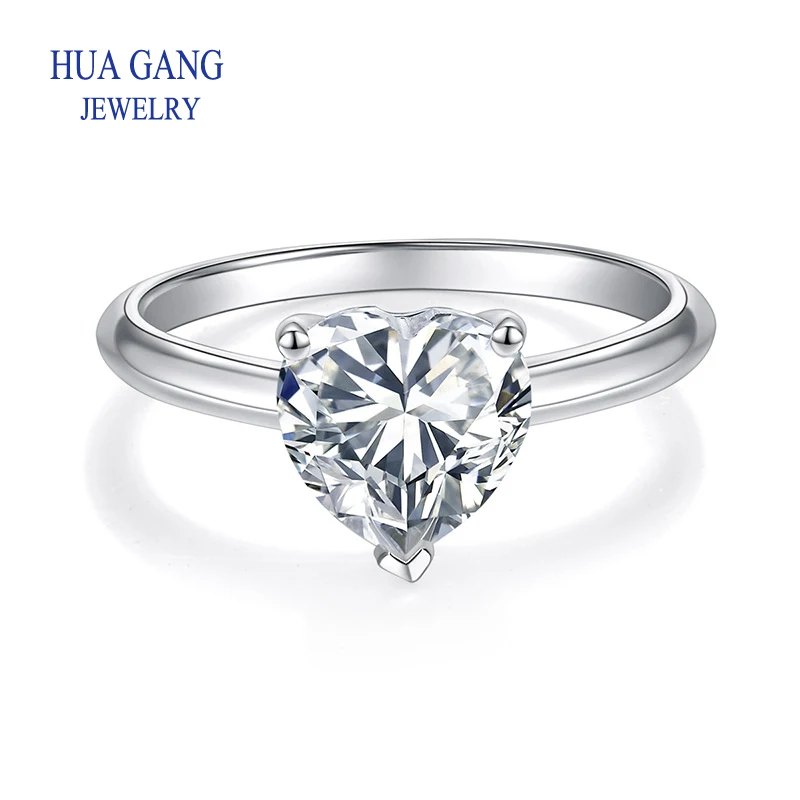 

2ct Heart Cut Moissanite Ring Fashion Wedding Jewelry for Woman Female Ring jewelry Gift 925 Sterling Silver