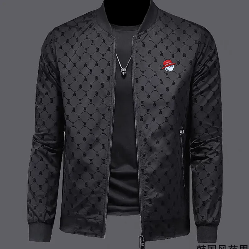 

Мужская куртка-бомбер на молнии, с воротником-стойкой и длинным рукавом