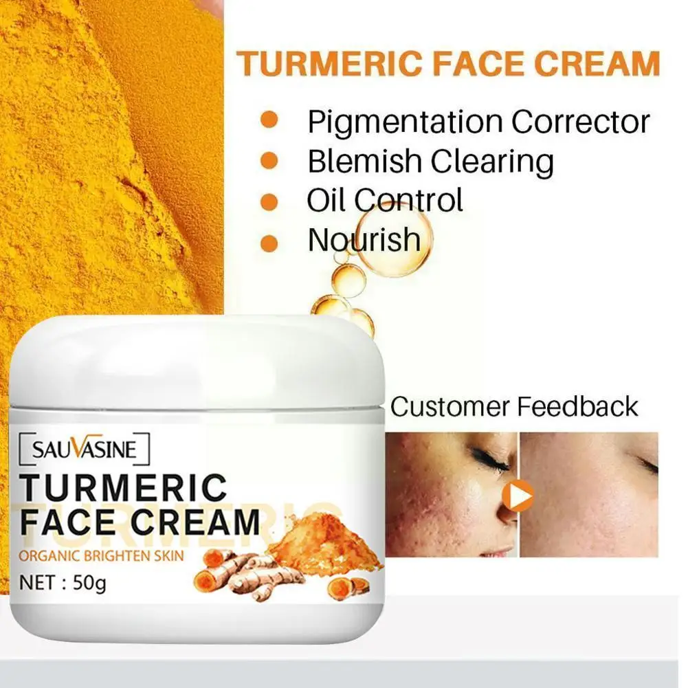 

50g Acne Removal Pores Spots Repair Whitening Anti-Aging Soothing Care Removal Cream Treatment Moisturizing Turmeric Skin T Z0W2