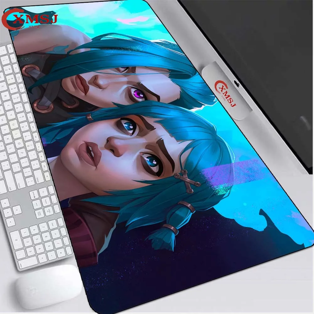

Jinx Mouse Pad LOL Gamer Mouse Pad Runaway Loli Desk Pad Arcane Stitched Image Mouse Pad Anti-Slip Large Mouse Pad 400x900MM Xl