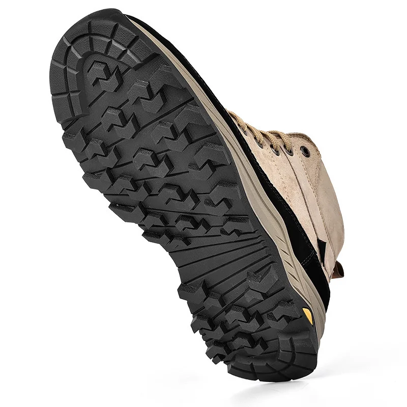 SALUDAS Men Leather Boots Outdoor Camping Travel Hiking Shoes Waterproof Winter Boots Fashion Luxury Casual Sneakers Male