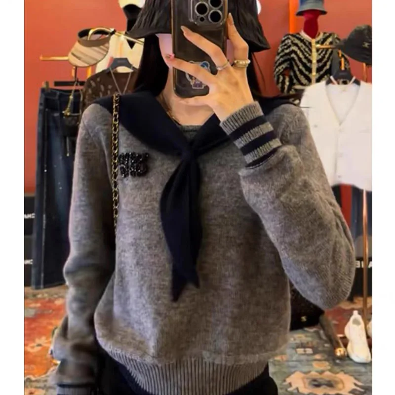Осень-зима новые винтажные повседневные теплые вязаные пуловеры модные