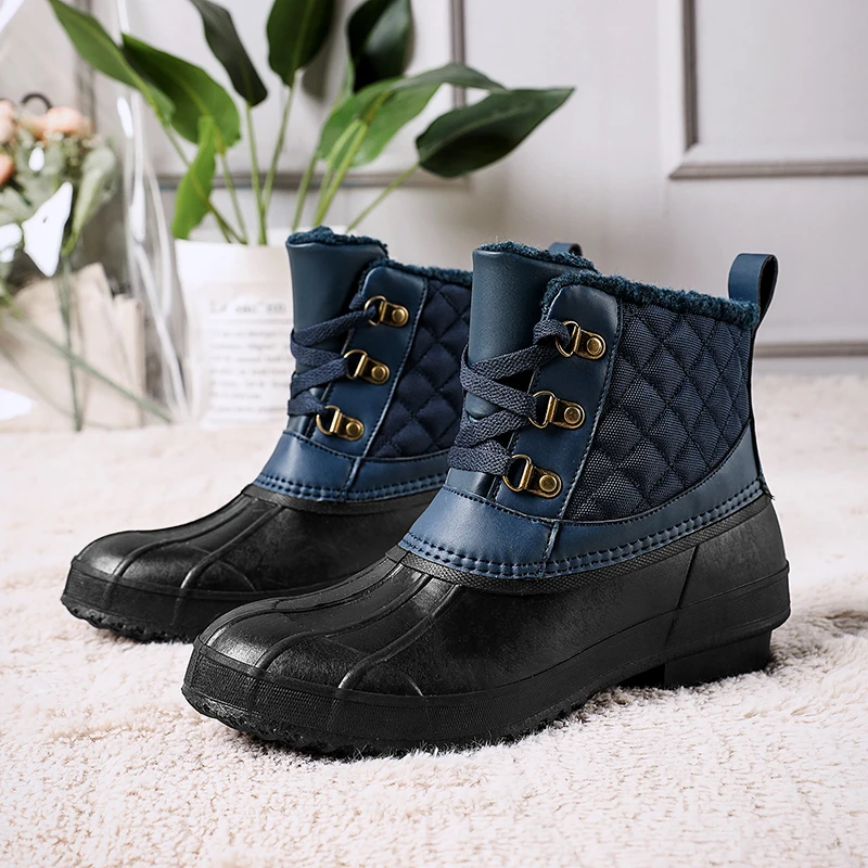 YISHEN Women Snow Boots Winter Warm Plush Duck Boots For Women Waterproof Non-Slip Rubber Rain Shoes Fashion Casual Shoes Botas