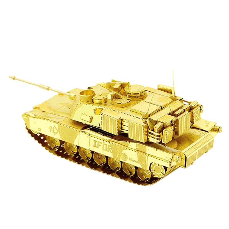 

Microworld 3D Three-Dimensional Metal Puzzle Main Battle Tank Educational Toy Model DIY Assembled Tank Creative Gift D