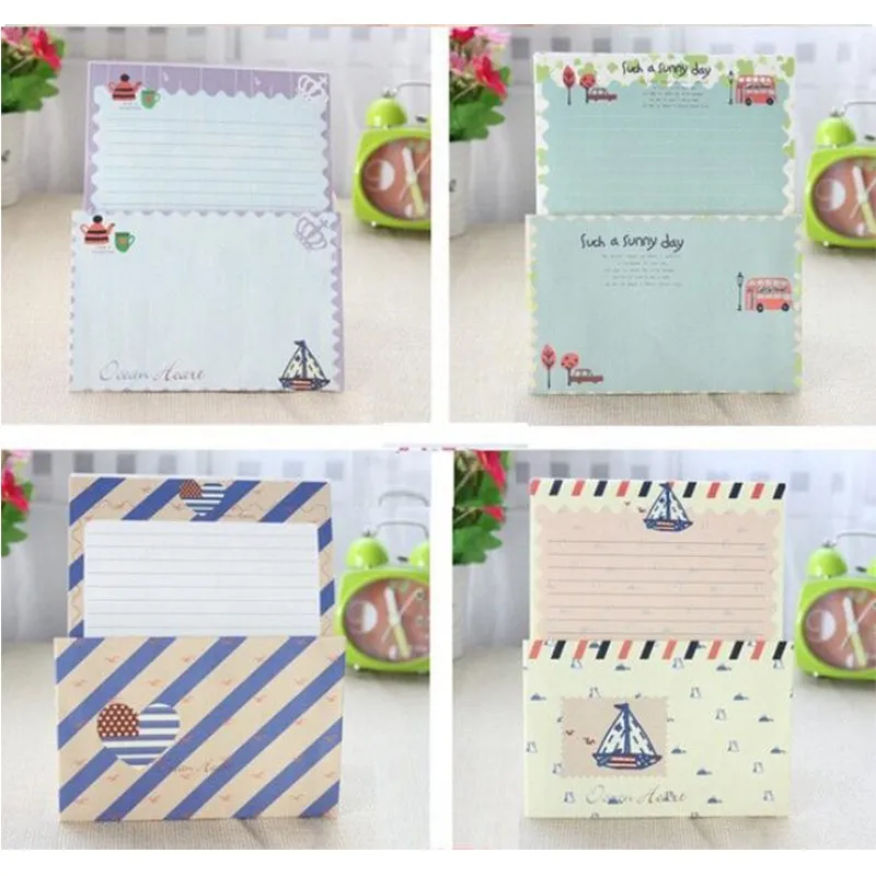 

30Pcs Cute Navy Series Multi-functional Letter Paper Envelope Set Stationery Students School Gifts aesthetic