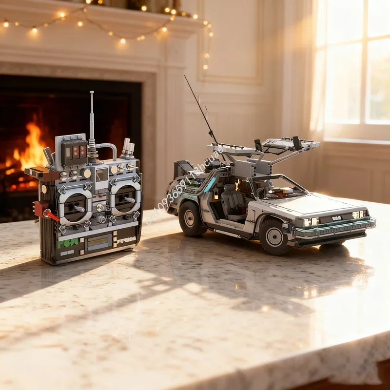 Фото 7357 деталей MOC UCS 1:8 Модель машины времени DeLorean Doc, конструктор, набор для сборки, креативные игрушки, кирпичики, подарок на Рождество для детей №1
