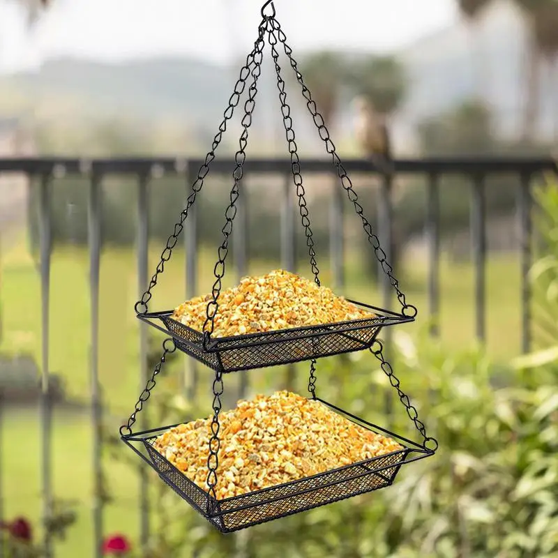 

Bird Feeder High Quality Durable Iron Hanging Bird Feeders Metal Bird Feeders Double Layer Wild Bird Feeder Tools Supplies Items