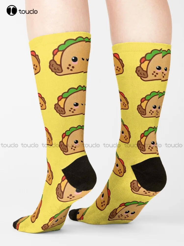 

Happy Taco Socks Cotton Socks Fashion Creative Leisure Funny Harajuku Art Abstract Oil Painting Socks 360° Digital Print Girls