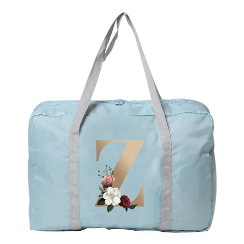 Дорожная сумка унисекс, вместительный органайзер, складной чемодан, мешок для хранения одежды, спортивная сумка для переноски, серия Gold Initial Name
