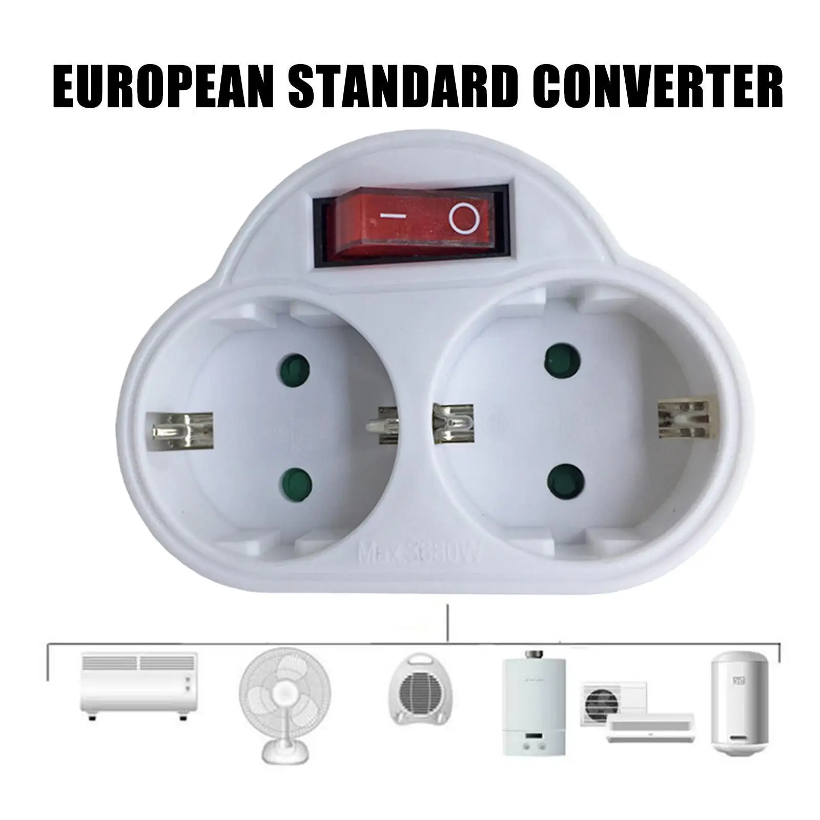 

Durable Eu Standard Multiple Plug 250v 16a Double Socket Conversion Socket Plug Power Switch Outlet Adapter Socket With C6n9