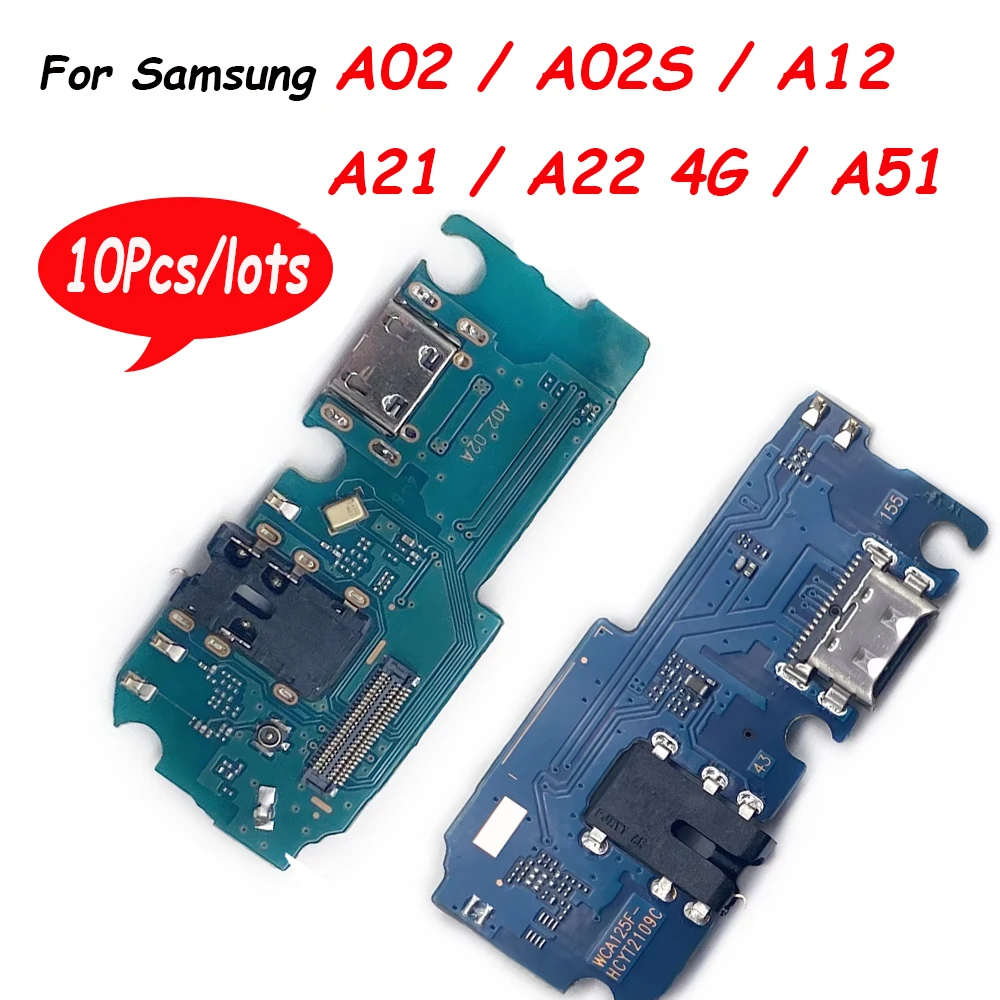 Фото 10 шт./лот, для Samsung A02 A02S A12 A21 A22 A32 4G 5G USB-порт для зарядного устройства, док-станция, зарядная плата, гибкий кабель с микрофоном №1