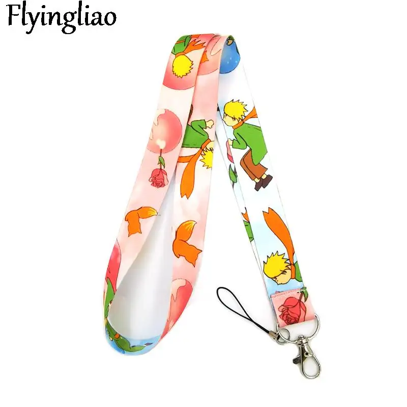 

Little Prince Pink Lanyard Keys Phone Holder Funny Neck Strap With Keyring ID Card DIY Animal webbings ribbons Hang Rope