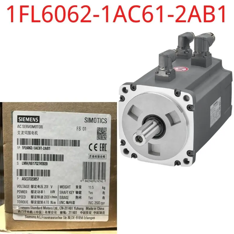 

1FL6062-1AC61-2AB1 Brand New SIMOTICS S-1FL6-1FL6 Operating voltage 3AC 400 V Pn=1 kW; Nn=2000 rpm M0=6 Nm; MN=4.78 Nm