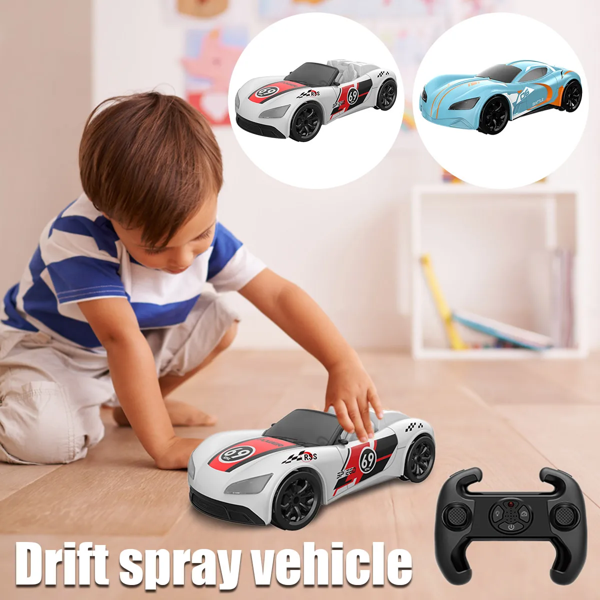 

Spray RC Car Drift with Water Mist Sound Light Effect Jet Toy 360° Rotation 2.4G RC Drift Racing Car USB Rechargeable Stunt Toy