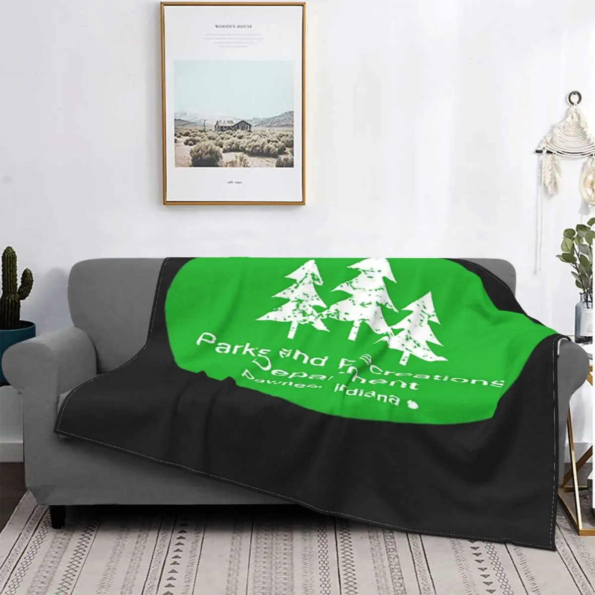 

Parks And Rec-colcha a cuadros para cama, manta de lana, 135