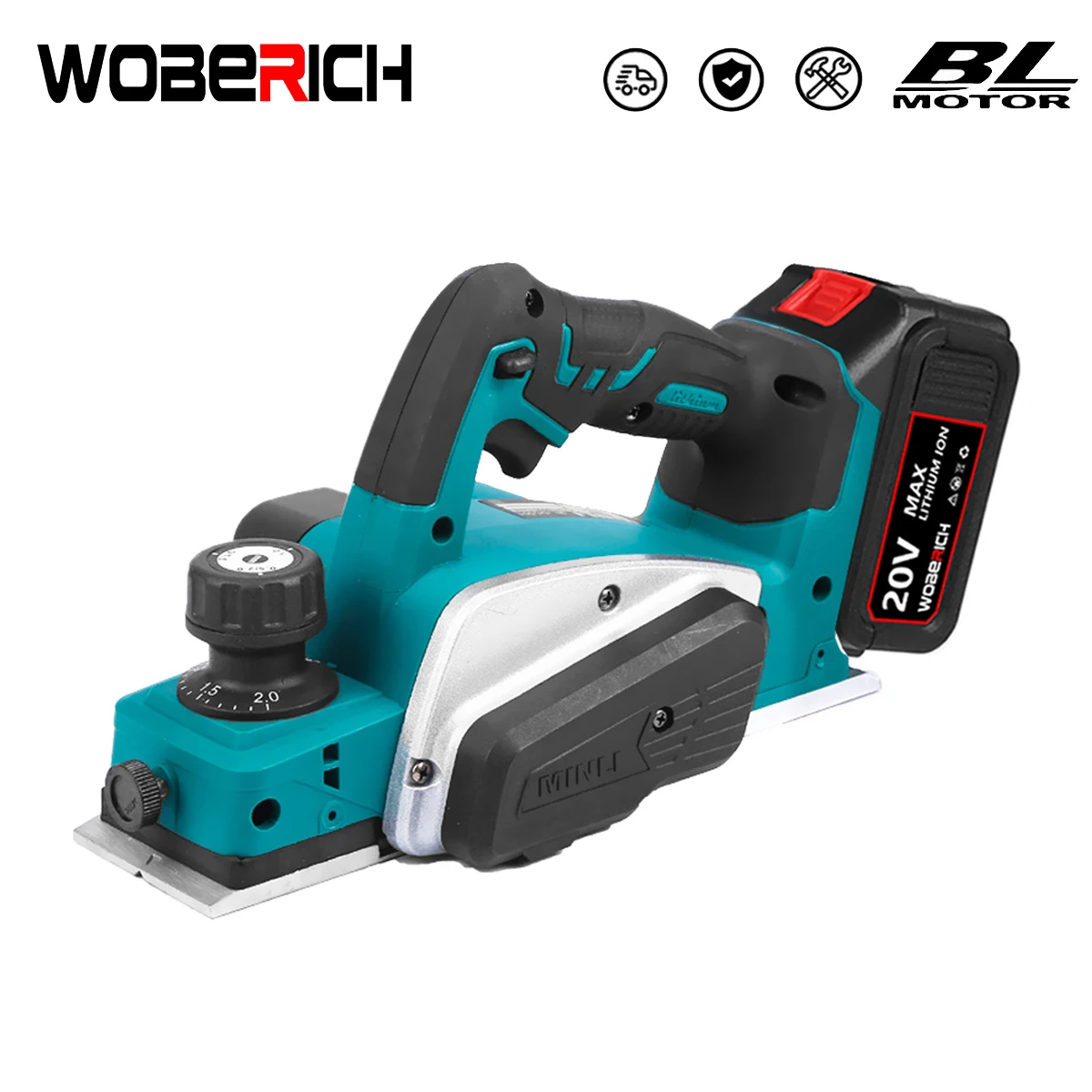 

18V Rechargeable Electric Planer Cordless Handheld Wood Cutting Tool with Wrench 15000RPM for Makita 18V Battery By WOBERICH