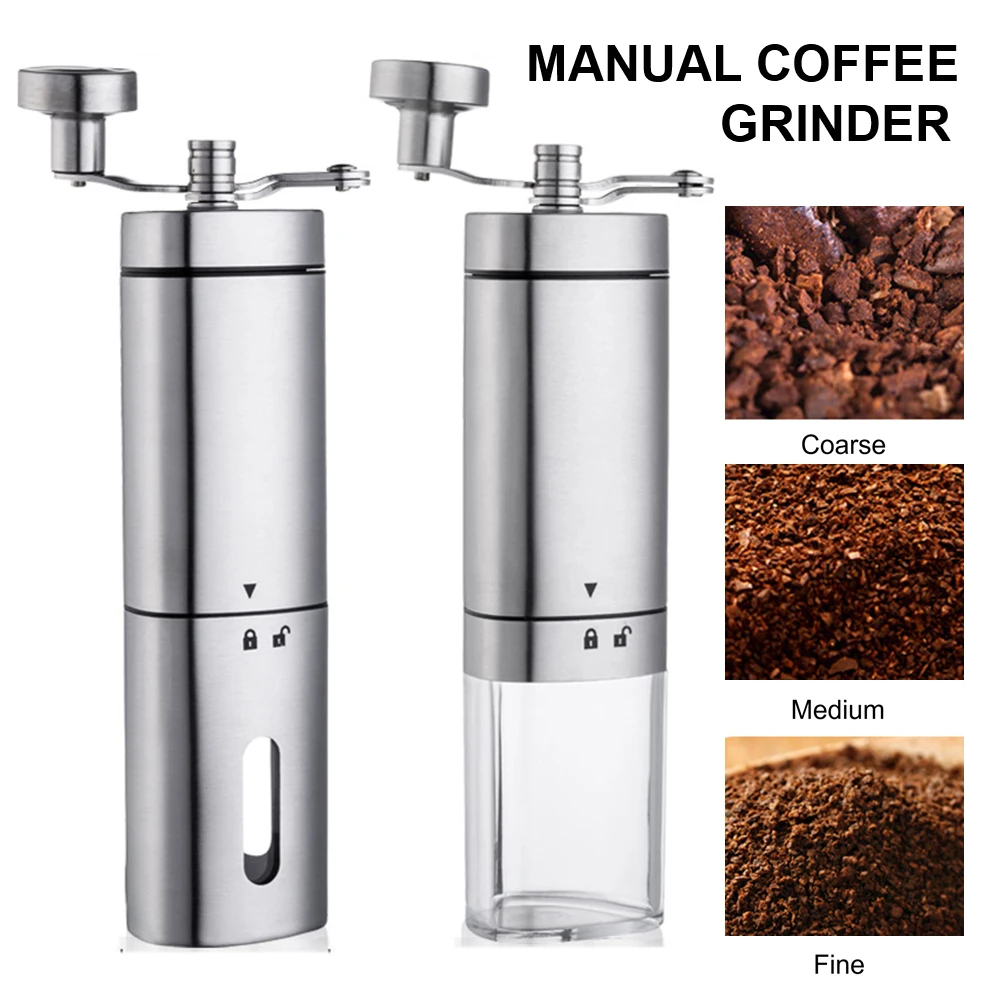

Manual Coffee Grinder Stainless Steel Hand Coffee Grinder Adjustable Setting Ceramic Burr No Power Grinder for Espresso Herb Nut