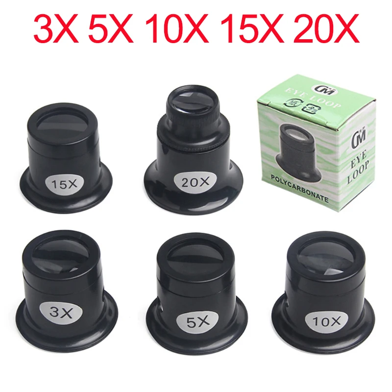 

3X 5X 10X 15X 20X Jewelers Watch Magnifier Tool Eye Loupe Loop Magnifier Magnifying Glass Watchmakers Jewelry Tools Dropshipping