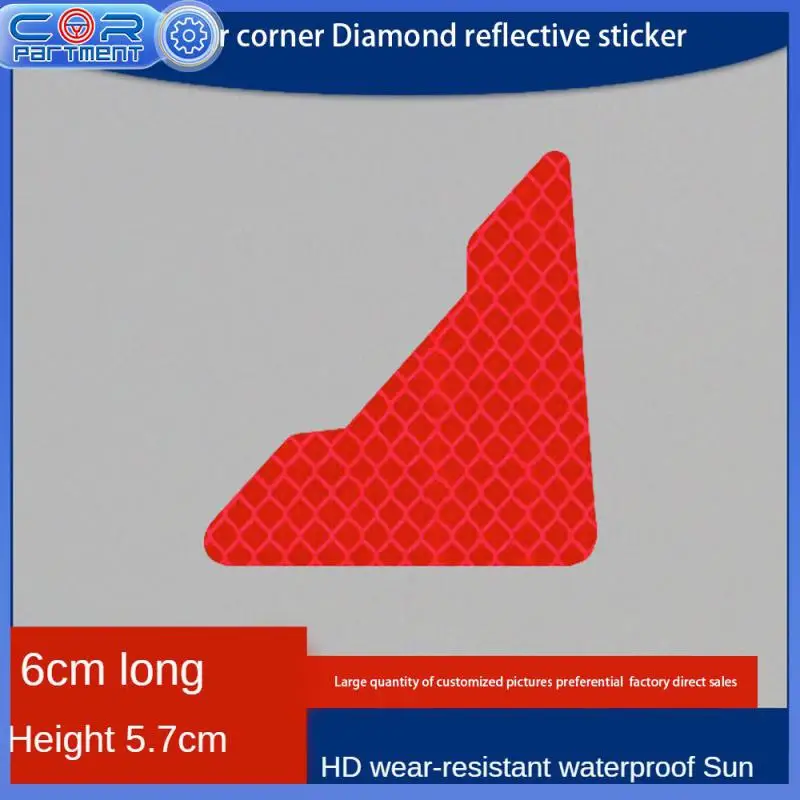 

Наклейка против царапин, угол 90 градусов, прочная Светоотражающая наклейка, высокая видимость, угол передней и задней двери автомобиля, защита от солнца