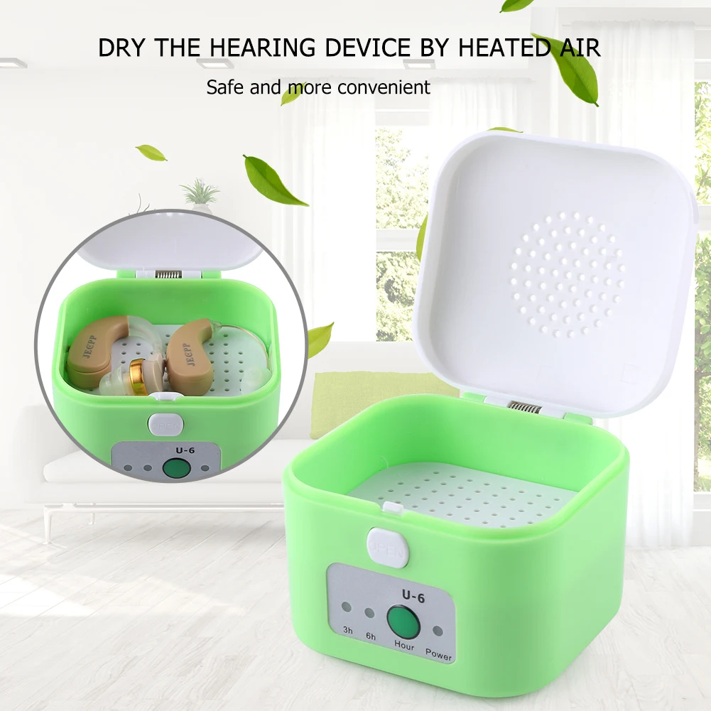 

Aids Dryer Case Protect Ear Care Health 3/6 Hour Timer Electric Hearing Aid Dryer Earphone Dehumidifier Drying Case Box