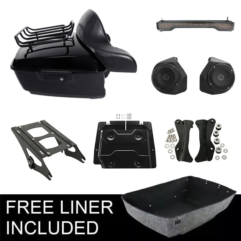 

Мотоциклетный багажник King, коврик для багажника, динамики, задний фонарь для Harley Touring Street Glide Road Glide 2014-2025