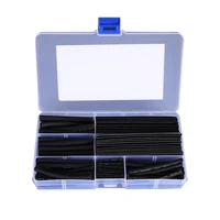 140pcs black heat shrink tube kit insulation cable sleeve wrapping for wire protector heat shrink tubing set with box 21