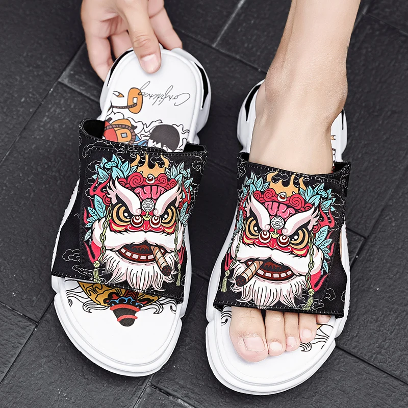 Шлепанцы мужские Нескользящие удобные мягкие сандалии на толстой подошве летняя