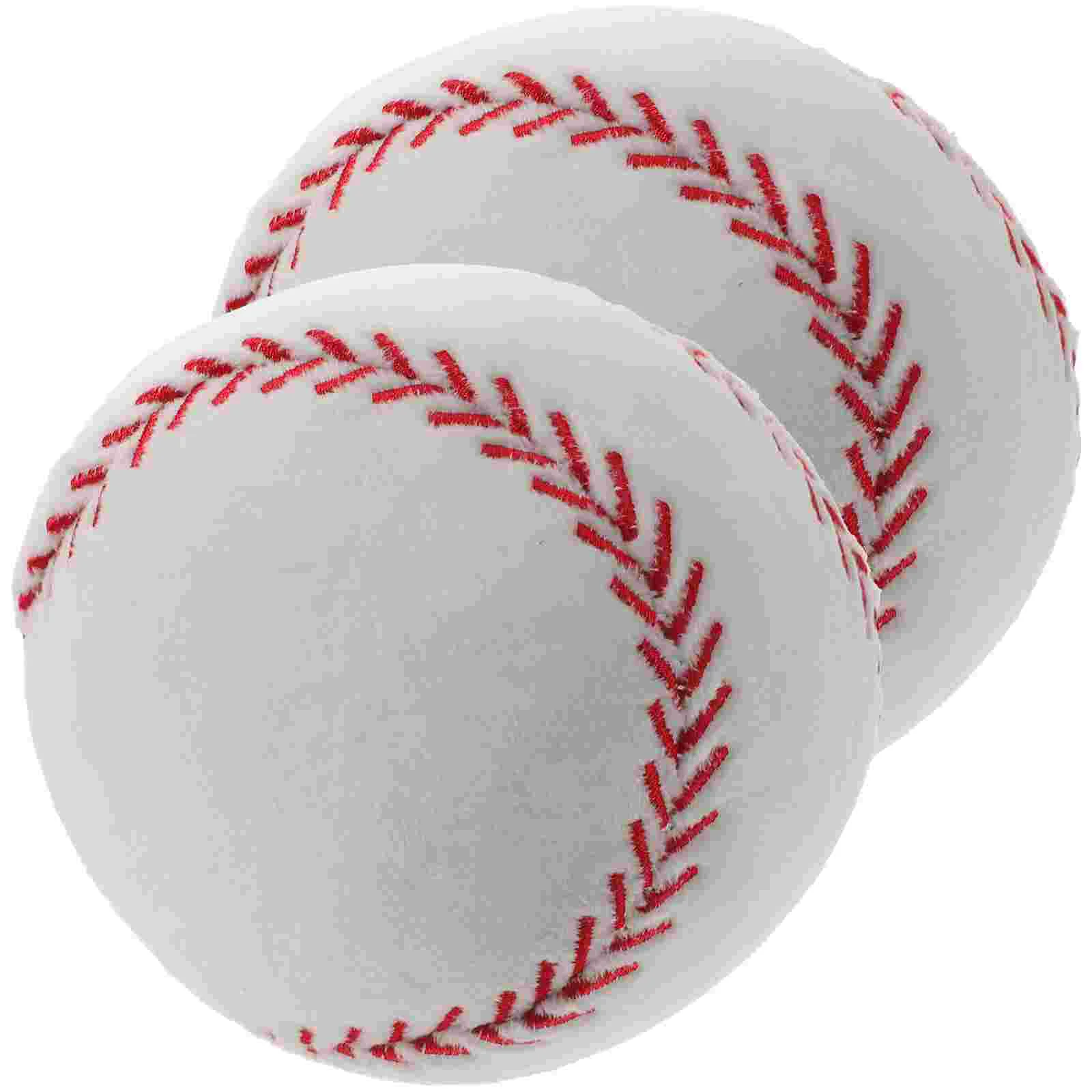 

2 Pcs Simulation Plush Baseball Home Basket Cushion Pillow Couch Pillows Toy Toys Boys Sports Gift