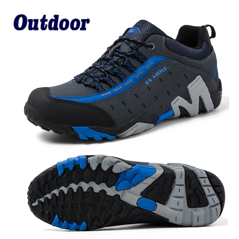 

Men's Hiking Shoes Autumn New Unisex Non-slip Wear-resistant Outdoor Jogging Sneakers Leather Waterproof Outdoor Fishing Shoes