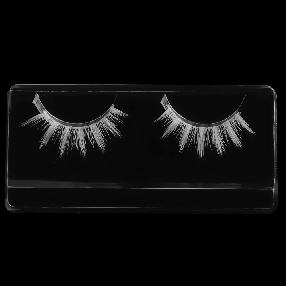 

1 Pair White False Eyelashes Natural Long Thick Cross 3D Effect Woman's Fashion Cosplay Eye Makeup Tools