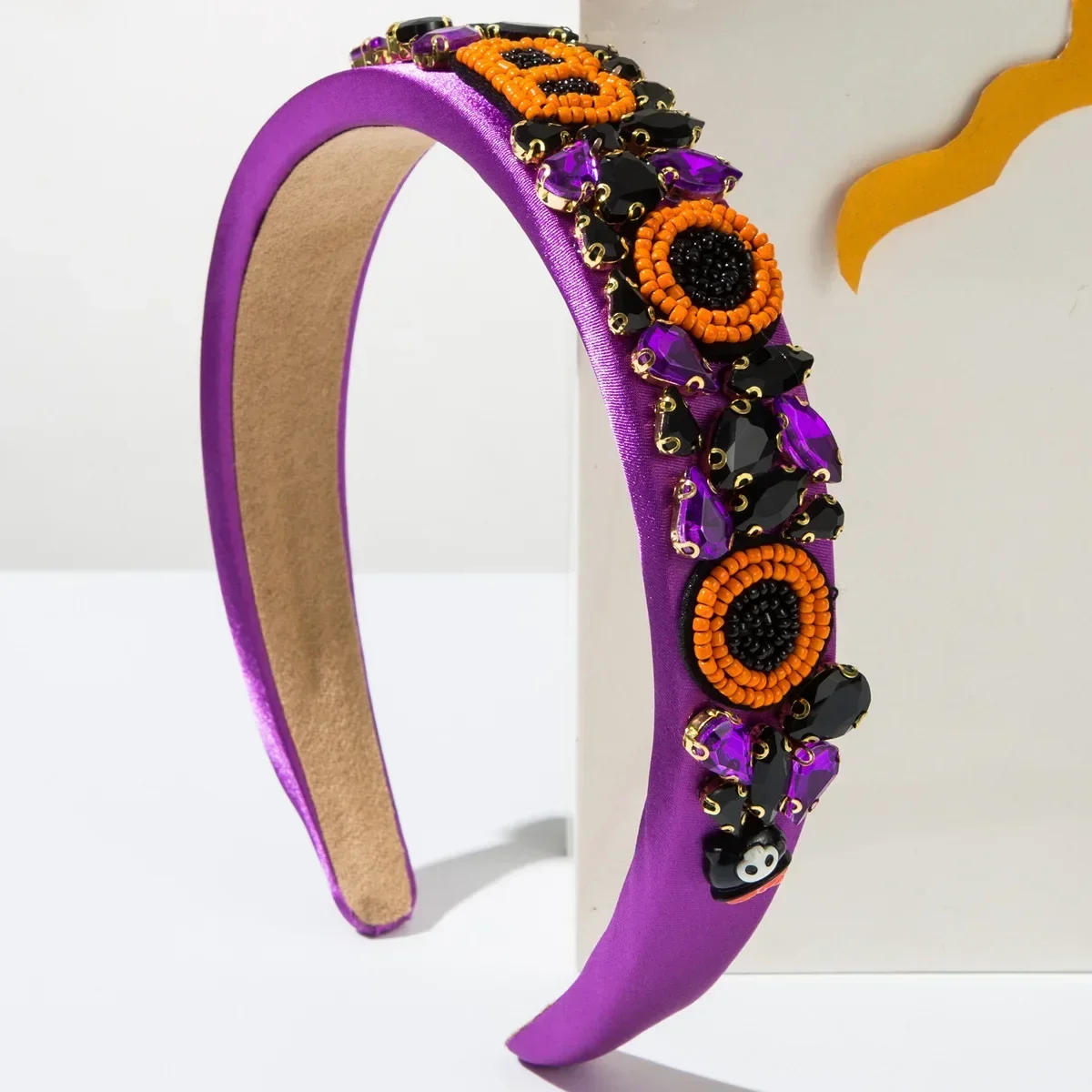 Женская повязка на голову для Хэллоуина с инкрустированными бриллиантами